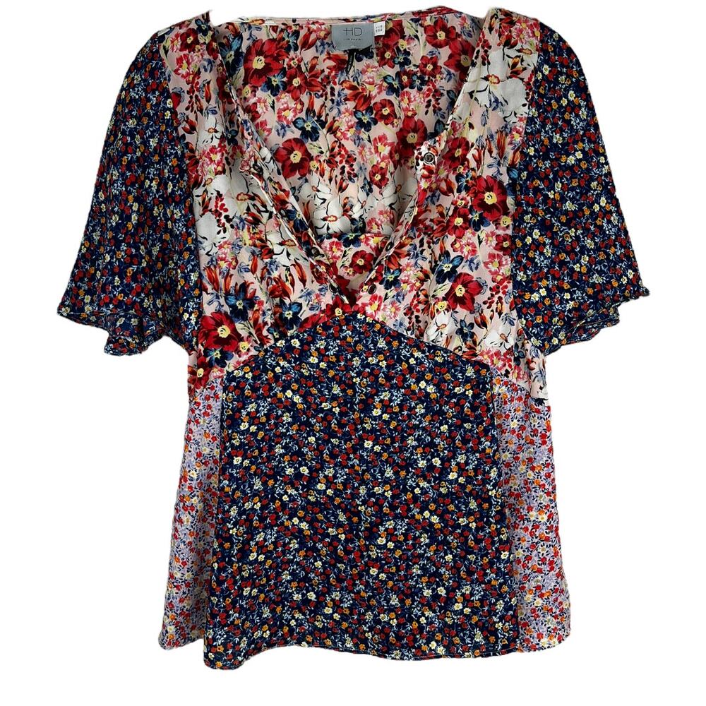 Anthro HD in Paris Floral Boho Top Size 2